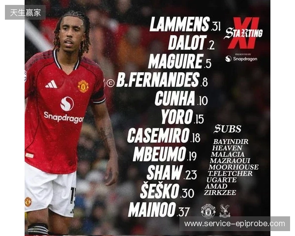 曼联vs水晶宫:谢什科、梅努首发,姆伯莫、卡塞米罗出战
